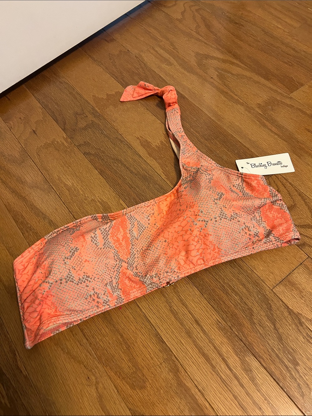 NWT Coral One-Shoulder Bikini Top